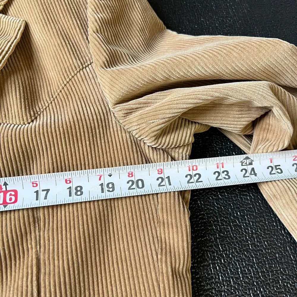 Vtg Tan Corduroy Western Blazer Suede Elbow Patches Tan Camel Sport Coat 44R